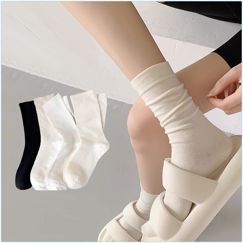 Mới Vớ Cổ Cao Vải Mềm Màu Trắng Thời Trang Thu Đông Chất Lượng Cao Cho Nữ