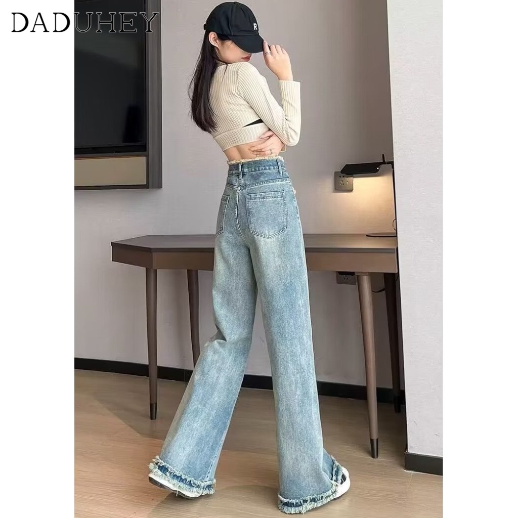 Ảnh Quần jeans DADUHEY cạp cao dáng rộng phong cách Mỹ thời trang cổ điển 2