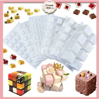 Khuôn Silicon 3D Vuông Khối Lập Phương Hình Trụ Bánh Mousse Khuôn Làm Bánh Cho Kẹo Caramel Món Tráng Miệng Bánh Phô Mai