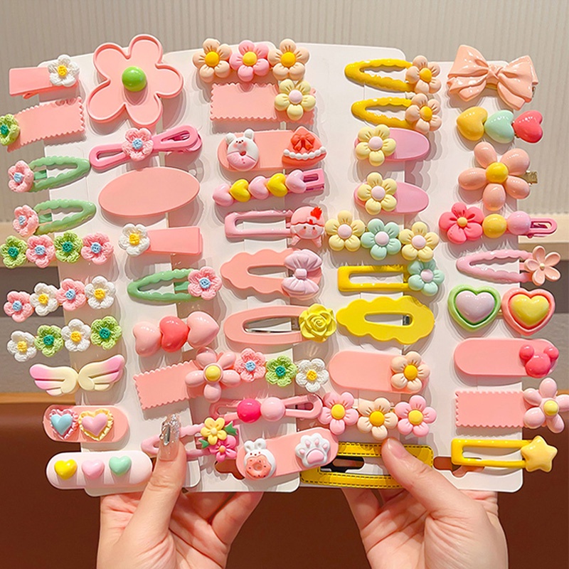 Set 20 Kẹp Tóc Nơ / Trái Tim Thời Trang Cho Bé Gái