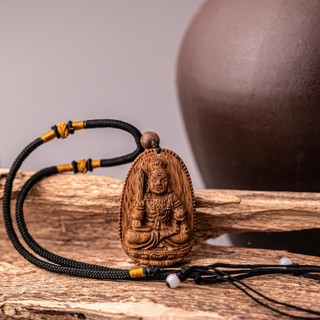 Dây Chuyền Phật Bản Mệnh - Trầm Hương Yên Lộc - (Mua một, tặng một dây dù đeo cổ, hộp nhung)