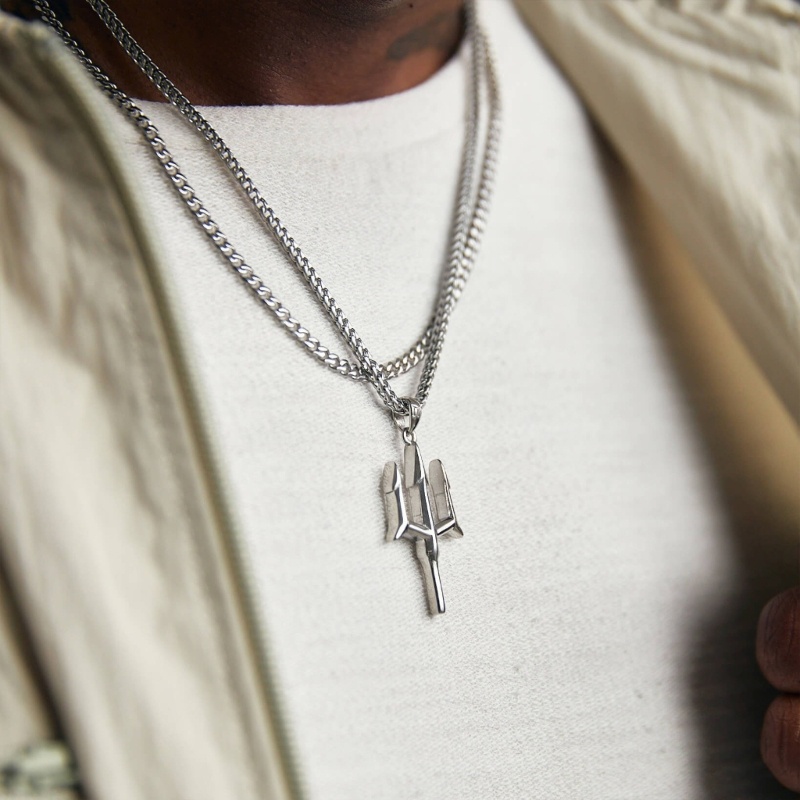 Dasbsug Retro Trident Vòng Cổ DIY Hip Hop Phong Cách Mặt Dây Chuyền Xương Đòn Dây Chuyền Punk Thần Thoại Mặt Dây Chuyền Vòng Cổ Cho Nữ Cô Gái
