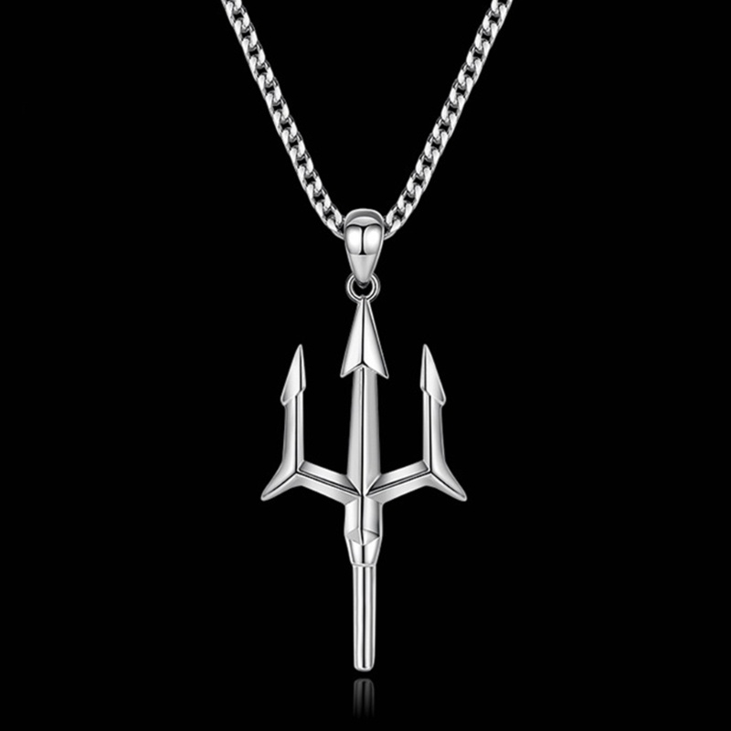Dasbsug Retro Trident Vòng Cổ DIY Hip Hop Phong Cách Mặt Dây Chuyền Xương Đòn Dây Chuyền Punk Thần Thoại Mặt Dây Chuyền Vòng Cổ Cho Nữ Cô Gái