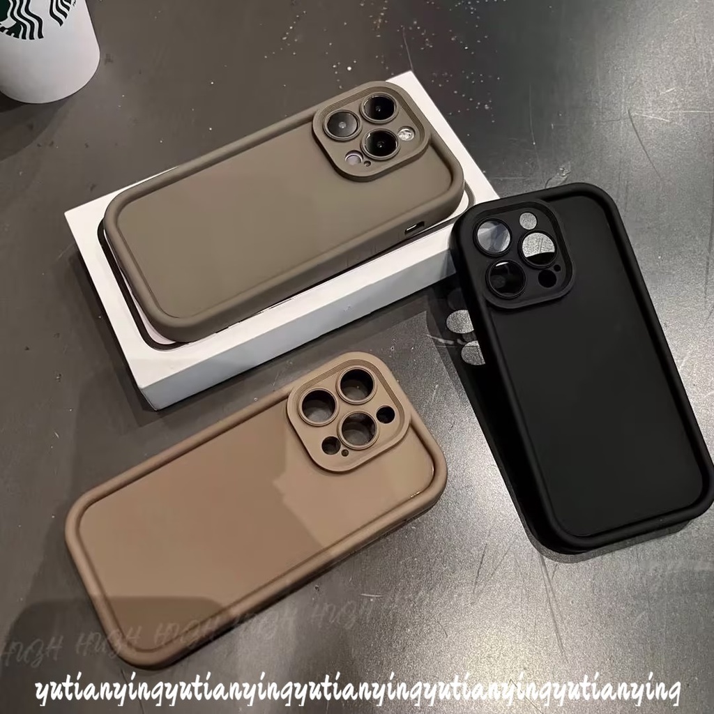 Ốp Điện Thoại Chống Sốc Bảo Vệ Camera Tương Thích Cho IPhone 7 6s 8 6 Plus 17 16 11 12 13 14 15 Pro Max XR XS X MAX SE 2020 Vỏ TPU Mắt Thiên Thần Màu Trơn Đơn Giản - ảnh 5