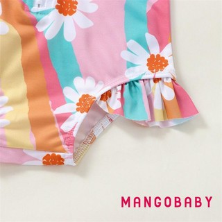 Mgg-kid Girl Romper Áo Liền Quần Dài Tay Đứng Cổ Dây Kéo Bãi Biển Bể Bơi Body Đồ Bơi + Mũ
