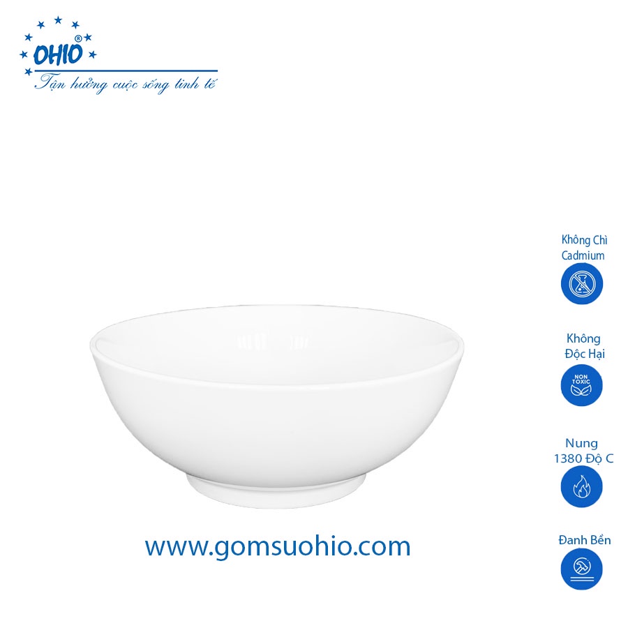 Tô Khum Sứ Trắng OHIO, Bát tô phở cao cấp. size từ 15.5cm đến 25.5cm ...