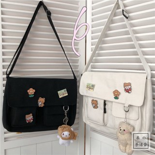 Nhật Bản Bông Tai Kẹp Dễ Thương Vintage Cô Gái Túi Phiên Bản Hàn Quốc Sinh Viên Túi Vải Nữ Túi Messenger