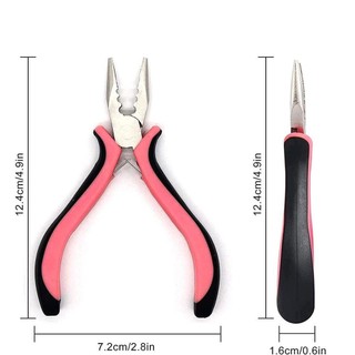 Dụng cụ kéo thép HOMEHAVEN, Kìm nối dài tóc bằng thép bền, Kìm loại bỏ viên nang 3 lỗ chuyên nghiệp cho vòng Nano hoặc Micro
