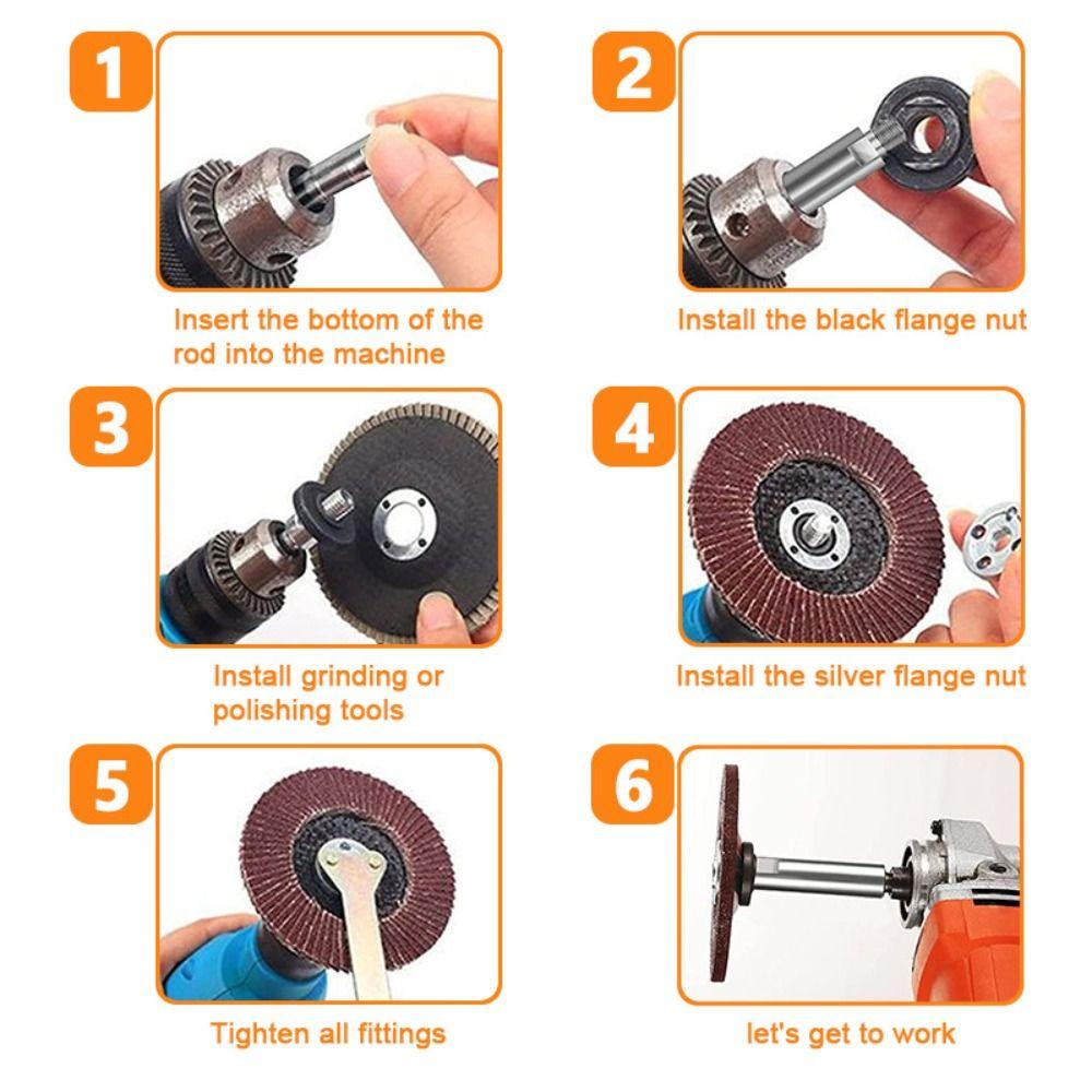 NOTE1 Trục nối dài mũi mài góc, Thanh nối dài bộ chuyển đổi ren bằng thép M10 M14, Chất lượng cao 65 / 80 / 95 / 115mm Dụng cụ điện Mài kết nối Bộ chuyển đổi máy mài góc