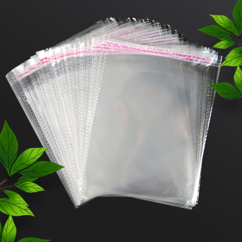 Bộ 100 túi nhựa tự dính trong suốt tiệnthước túi nilong tự dính túi ...