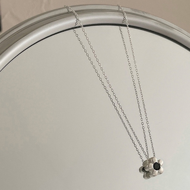 Coo Vòng Cổ choker Kim Loại Mặt Hoa Màu Đen Đơn Giản Cá Tính Đa Năng Thanh Lịch Cho Nữ