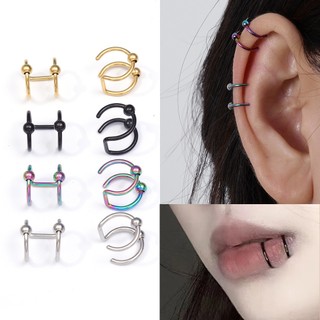 Khuyên Xỏ Mũi / Môi / Cơ Thể Dạng Xoắn Ốc Hình Chữ u Bằng Thép Không Gỉ Cá Tính Thời Trang punk Cho Nữ y2k