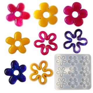 Khuôn silicone Làm Mặt Vòng cổ / Kẹp Tóc Hình Bông Hoa diy