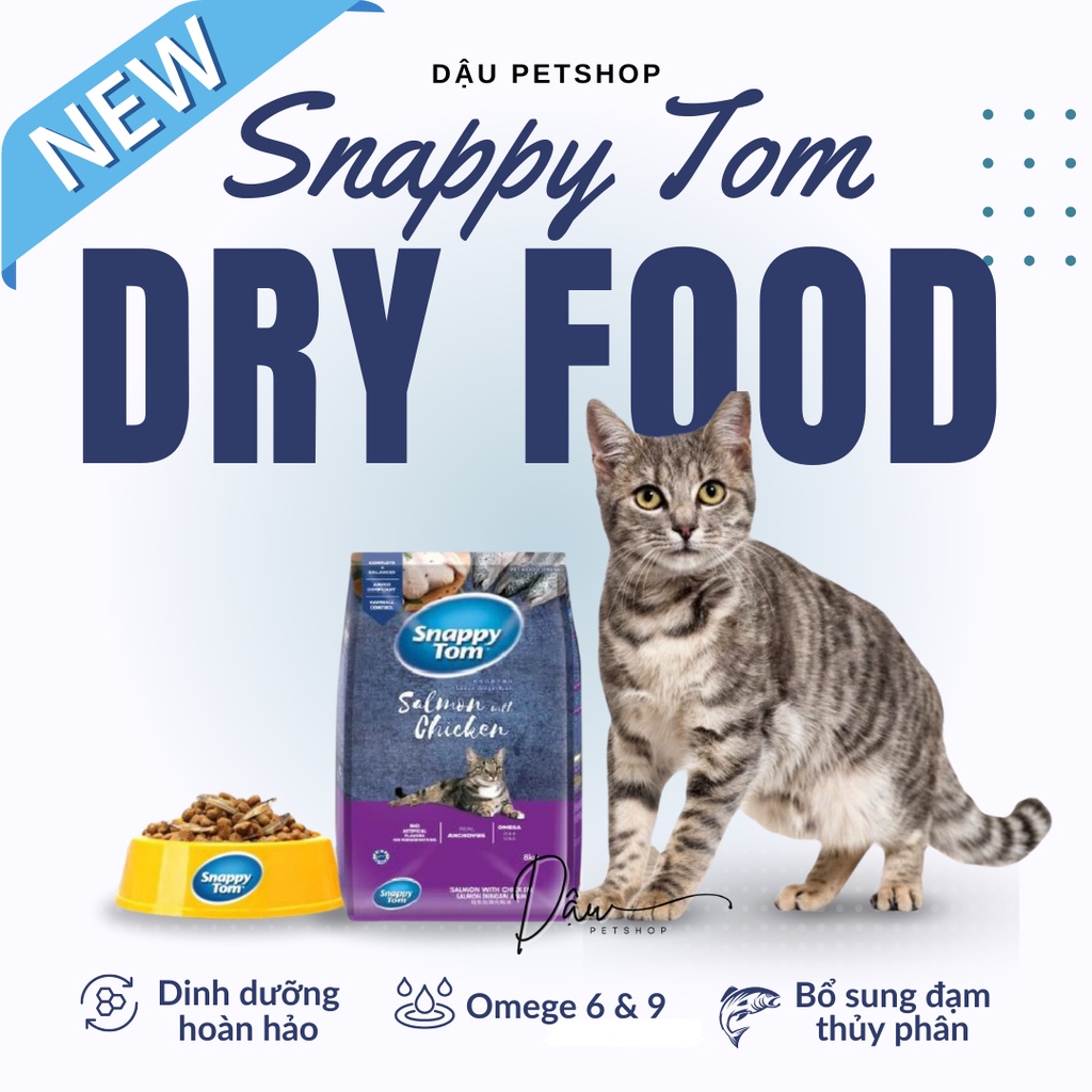 Thức ăn hạt Snappy Tom topping cá cơm cho mèo | Shopee Việt Nam