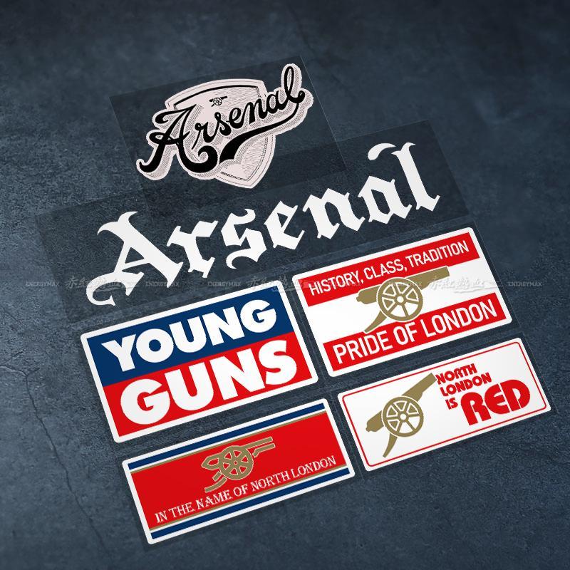 Premier League Arsenal FC Nhãn Dán Xe Phản Quang Chống Nước Đội Bóng Đá Câu Lạc Bộ Miếng Dán Bình Nhiên Liệu Bao Da Kiểu Dáng Ô Tô Decal