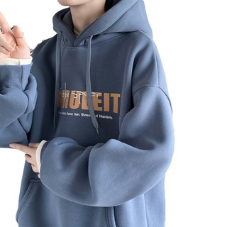 Áo nỉ có mũ trùm đầu nam nũ mùa thu đông hợp thời trang in chữ cái áo khoác phù hợp phong cách
