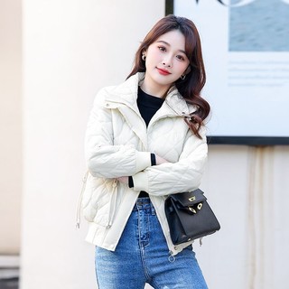 Áo Khoác Phao Đệm Mút Mỏng Nhẹ Cổ Đứng Thời Trang Mùa Đông Phong Cách Hàn Quốc Cho Nữ