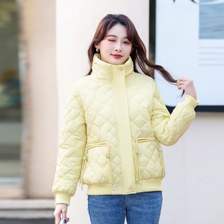 Áo Khoác Phao Đệm Mút Mỏng Nhẹ Cổ Đứng Thời Trang Mùa Đông Phong Cách Hàn Quốc Cho Nữ