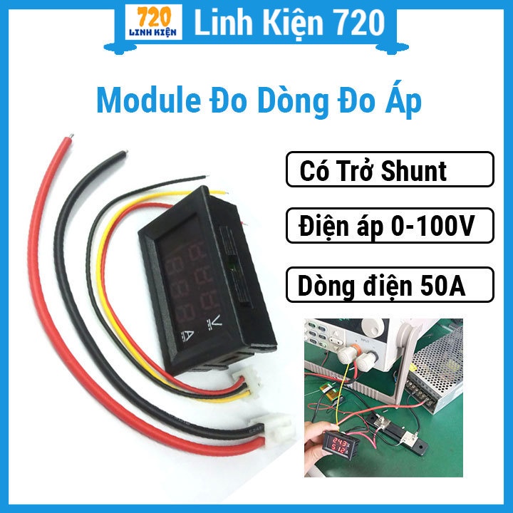 Module đo dòng đo áp 0-100V/50A có trở Shunt đi kèm | Shopee Việt Nam