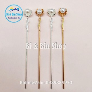 Trâm Cài Tóc Hình Nơ Phối Hạt Trai Sang Trọng Thanh Lịch