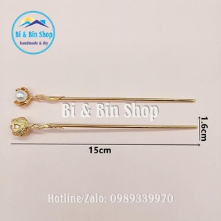 Trâm Cài Tóc Hình Nơ Phối Hạt Trai Sang Trọng Thanh Lịch