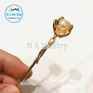 Trâm Cài Tóc Hình Nơ Phối Hạt Trai Sang Trọng Thanh Lịch