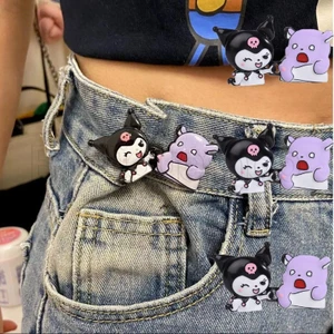 1 Cặp Ghim Cài Thắt Lưng / Khóa Cài Thắt Lưng Liền Mạch Có Thể Điều Chỉnh / Cố Định Túi Có Thể Tháo Rời / Quần Jean Họa Tiết Hoạt Hình Có Thể Tái Sử Dụng