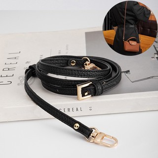 Dây da bò đen thay thế cho túi Longchamp mini, dây đeo vai mỏng điều chỉnh, đeo vai/chéo 2 kiểu