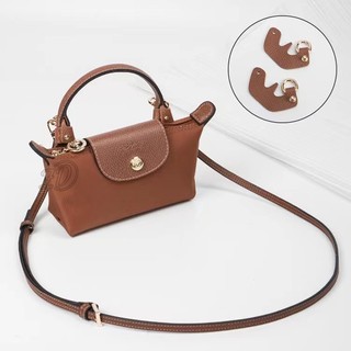 Dây da bò đen thay thế cho túi Longchamp mini, dây đeo vai mỏng điều chỉnh, đeo vai/chéo 2 kiểu