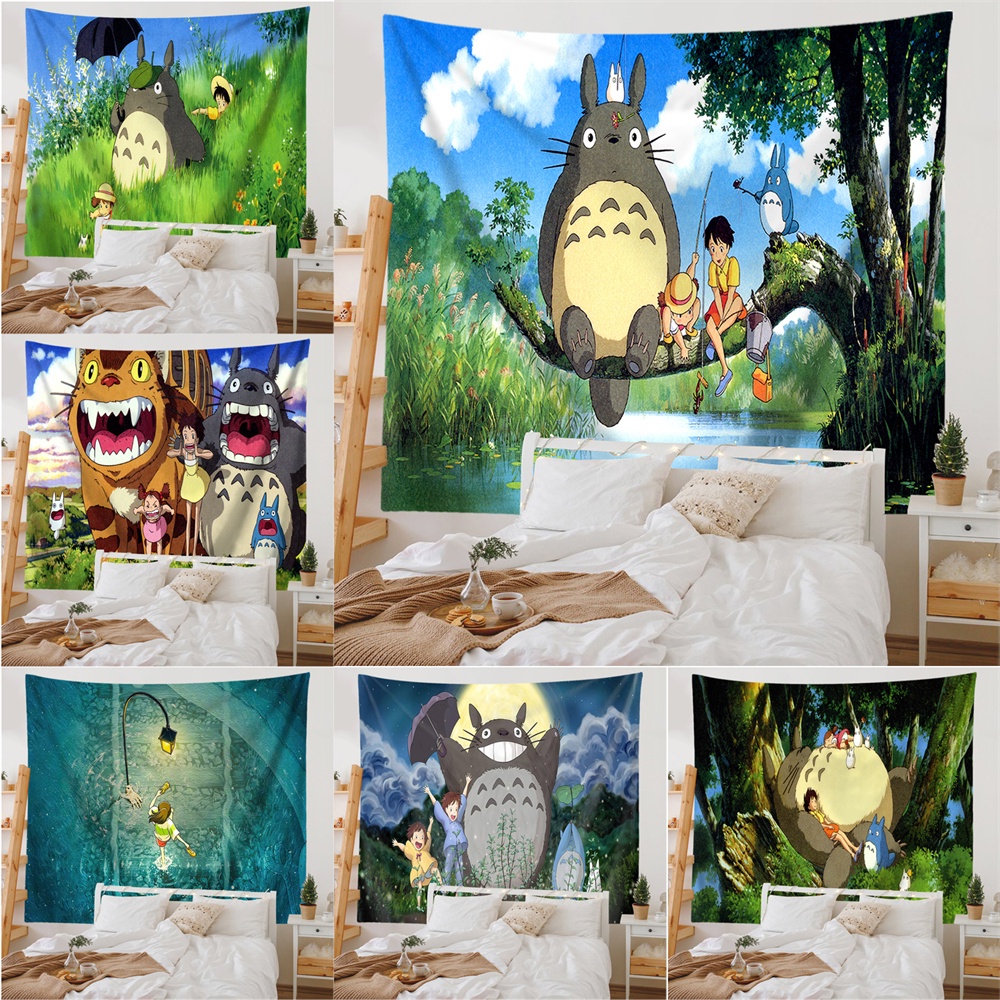 Thảm Treo Tường Trang Trí Phòng Ngủ Hình totoro Đáng Yêu (Có Kẹp)