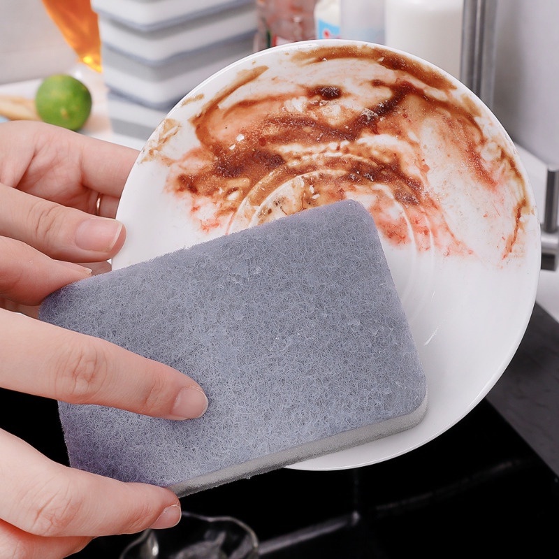 [Fatured] Miếng Bọt Biển Rửa Chén / Miếng Rửa Chén / Mút Rửa Chén / Tường Rửa Chén Hai Mặt Loại Bỏ Vết Bẩn / Khăn Lau Dầu Mạnh Mẽ Cho Nhà Bếp