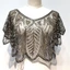 Khăn choàng đính cườm GUSTAVA, Khăn choàng cô dâu cổ chữ V không tay, Khăn choàng mùa hè bằng vải Polyester thanh lịch 6 màu quấn nữ