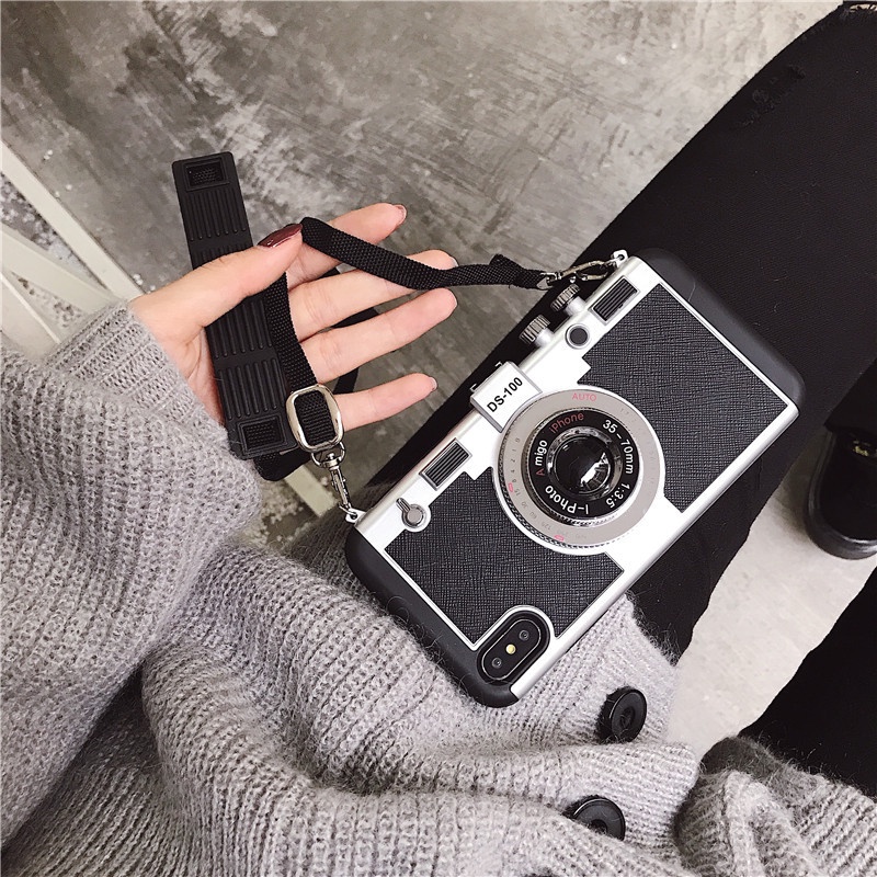 Ốp Điện Thoại Emily Ở Paris Cho iPhone 17 16 15 14 13 12 11 Pro Max Plus X XS XR 8 7 6s Plus Retro Camera Đeo Ngang Ốp Lưng
