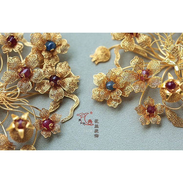 Trâm Cài Tóc Mạ Vàng / Bạc Hình Hoa / Chim Phượng Hoàng Nhiều Màu Sắc Đẹp Mắt