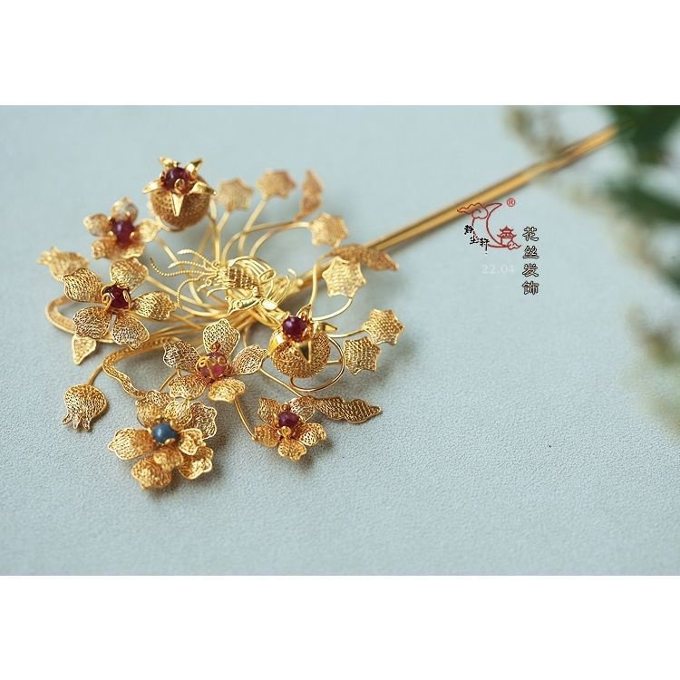 Trâm Cài Tóc Mạ Vàng / Bạc Hình Hoa / Chim Phượng Hoàng Nhiều Màu Sắc Đẹp Mắt