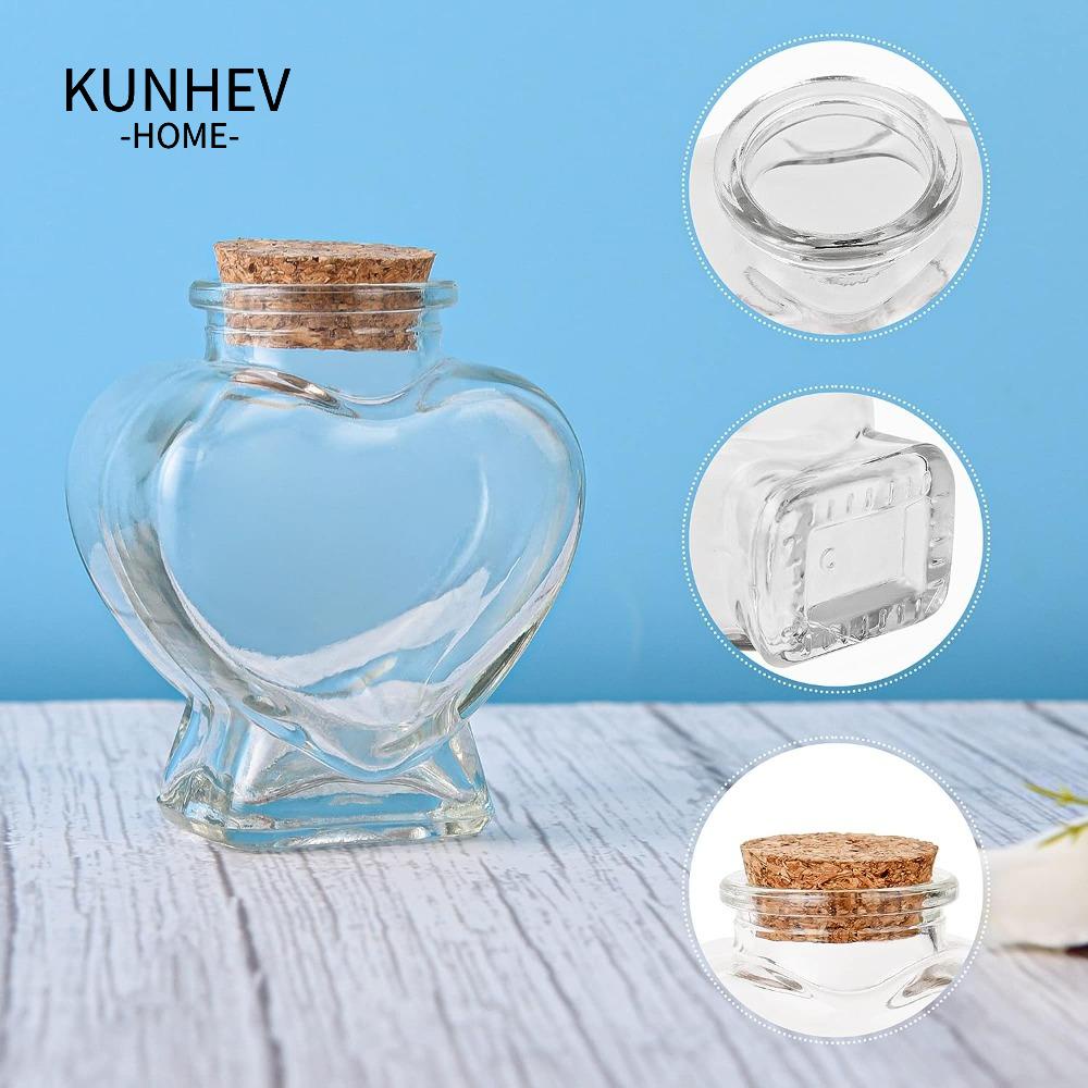 KUNHEV Bình Thủy Tinh Rỗng Nhẹ Hình Trái Tim Có Nút Chặn Để Đựng Lọ Hoa ...