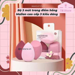 Bộ 3 mút trang điểm hồng Malian cao cấp 3 kiểu dáng phiên bản mùa xuân