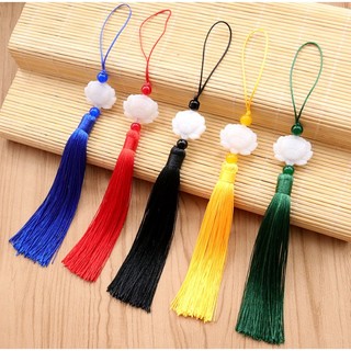 Mặt Dây Chuyền Hình Quạt Phối Tua Rua Phong Cách hanfu Cổ Điển