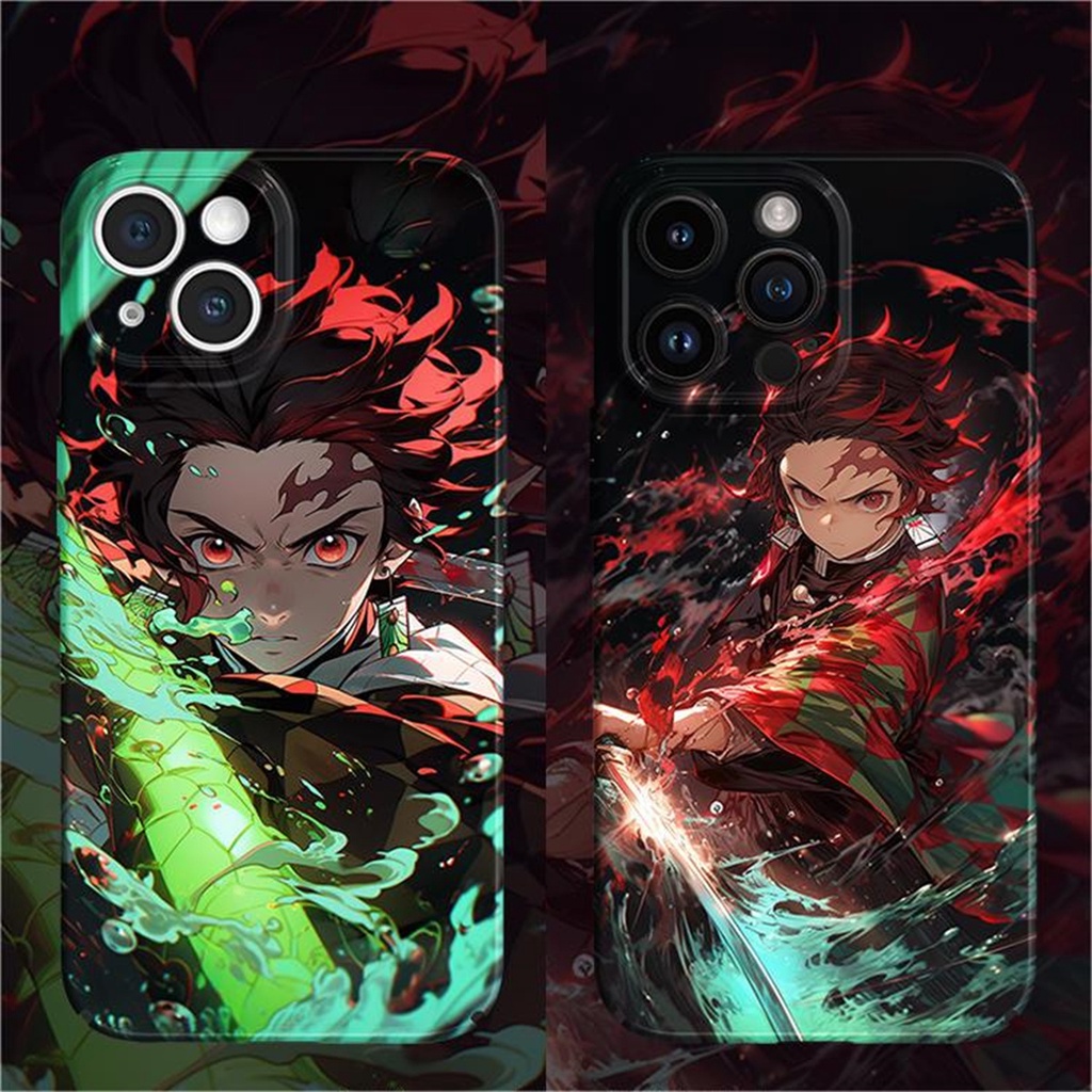 Thời Trang Ốp Điện Thoại acrylic Cứng Chống Sốc In Hoạt Hình demon slayer Cho iphone 14 13 12 pro max mini 14plus