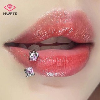 1 Khuyên Môi Bằng Thép Titan Đính Đá Hình Chữ c Mới