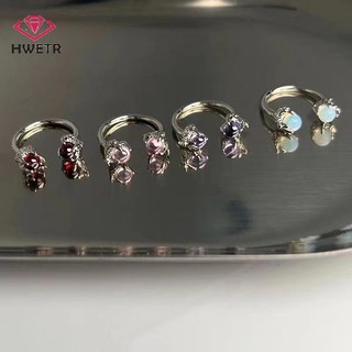 1 Khuyên Môi Bằng Thép Titan Đính Đá Hình Chữ c Mới