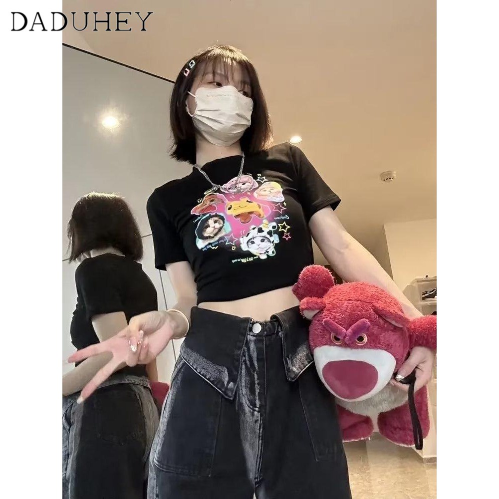 Ảnh Quần jean dài DADUHEY size lớn ống rộng cạp cao thời trang retro thường ngày đường phố cao cấp kiểu Mỹ 4