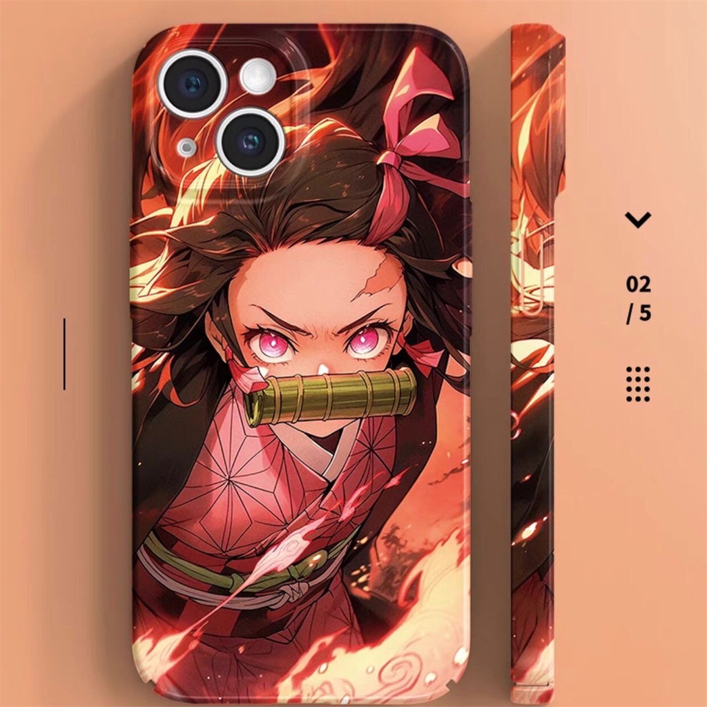 Thời Trang Ốp Điện Thoại acrylic Cứng Chống Sốc In Hoạt Hình demon slayer Cho iphone 14 13 12 pro max mini 14plus