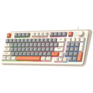Bàn phím giả cơ gaming K82 - Bàn phím chơi game thiết kế 94 phím có đèn led 7 màu kèm theo nút vặn âm lượng Lff0828
