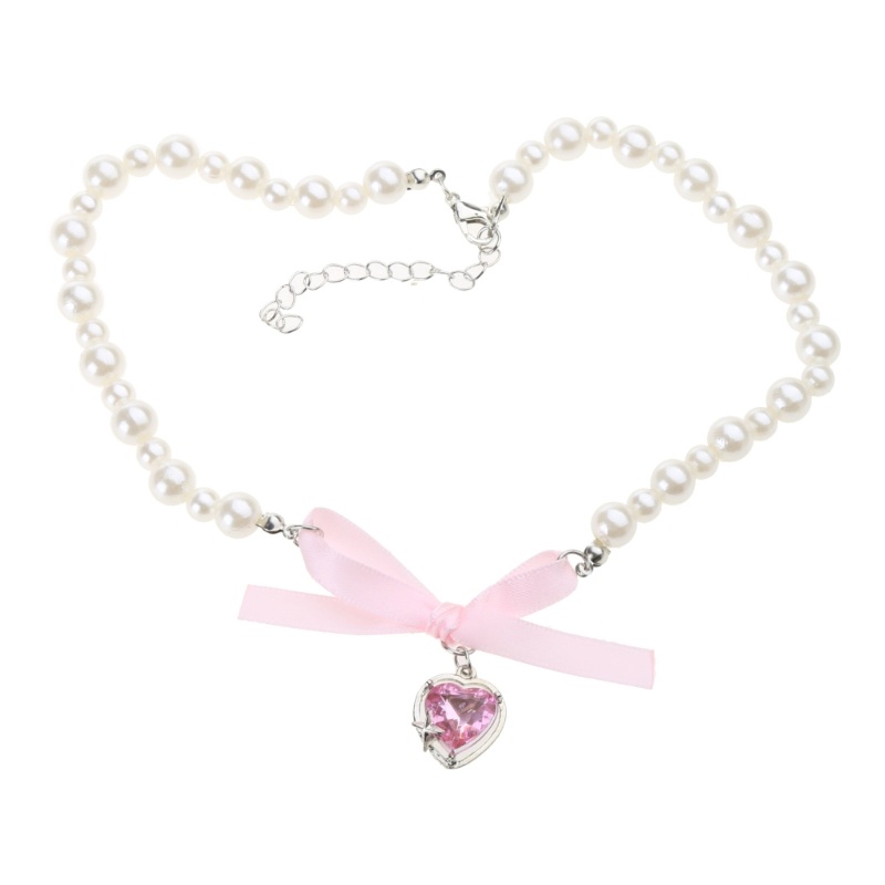 Elega Vòng Cổ choker Ngọc Trai Mặt Hình Trái Tim Thanh Lịch Thời Trang Cho Nữ