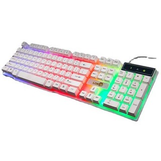 Bàn phím giả cơ gaming kèm có dây với đèn Led 7 màu chuyên dùng cho máy tính PC và Laptop