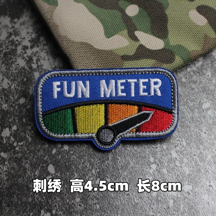 Phụ kiện túi ngoài trời Đồng hồ đo nhiên liệu 3D Thêu Velcro Huy hiệu Bàn đo đạo đức Băng tay Ba lô Nhãn dán vải sáng tạo Nhãn dán mũ