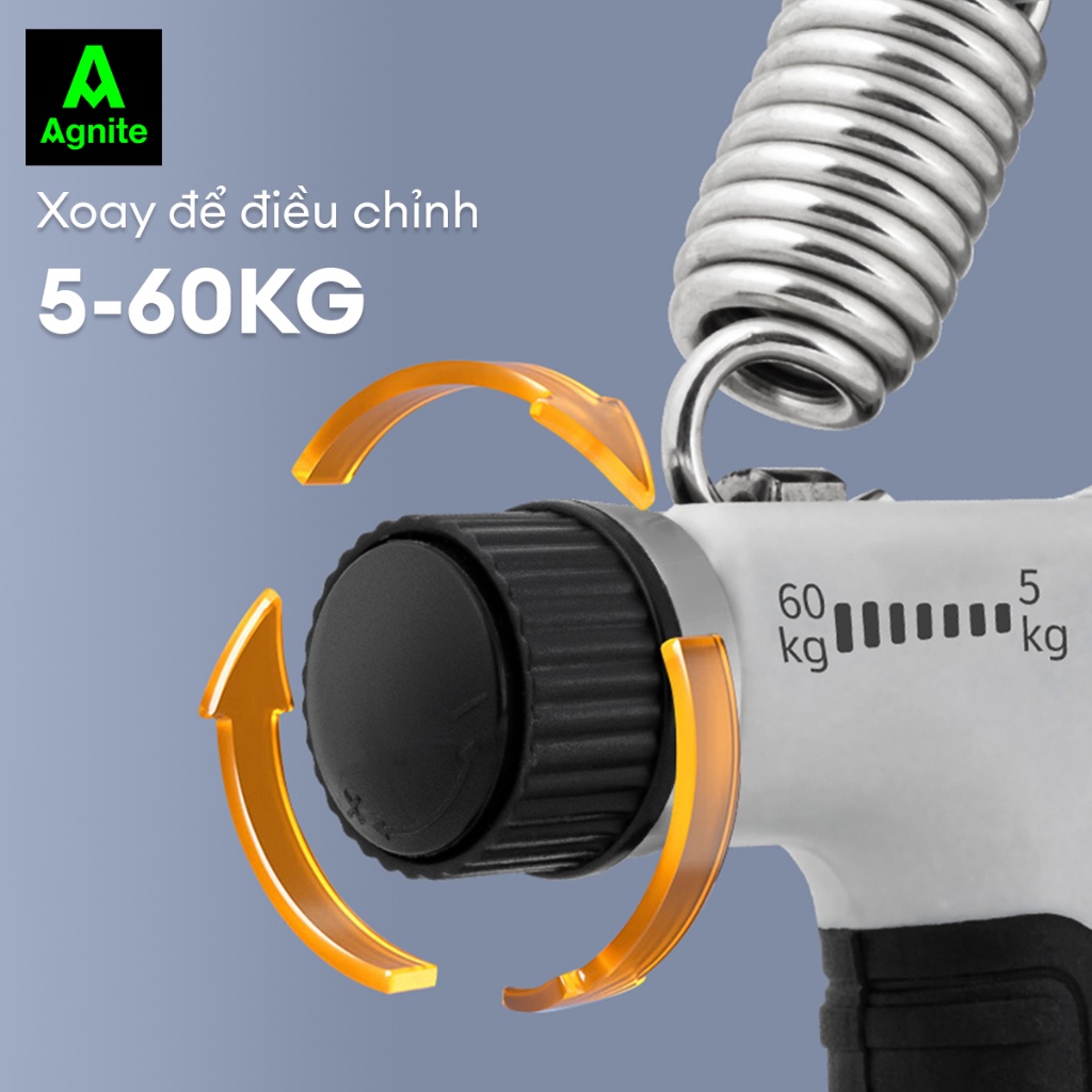 [SIÊU RẺ] Kìm Bóp Tay Kìm Tập Cơ Tay, Dụng Cụ Tập Gym Tại Nhà Điều Chỉnh Lực Có Đếm 10-80kg AGNITE