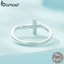 Nhẫn Bạc Bamoer 925 Hình Chữ Thập Trang Sức Thời Trang Quà Tặng Cho Nữ
