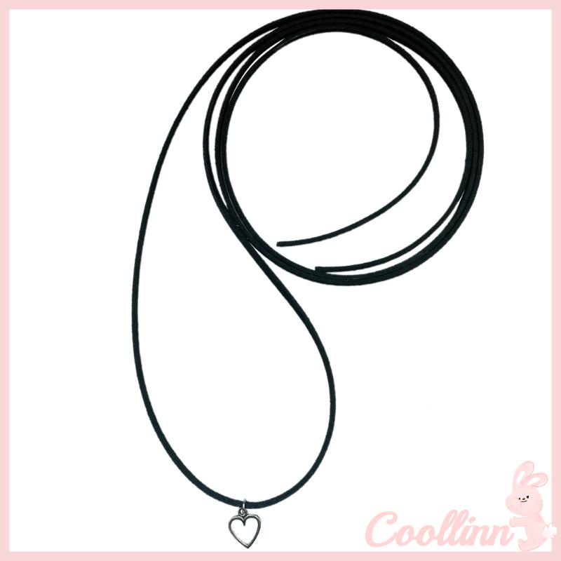 Coo Vòng Cổ choker Dây Thừng Mặt Trái Tim Rỗng Tối Thiểu Phong Cách Bohemia